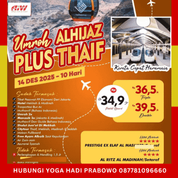 Paket Umroh Plus Thaif 2025 Program 10 Hari KC