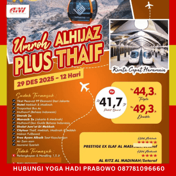 Paket Umroh Plus Thaif 2025 Program 12 Hari Des
