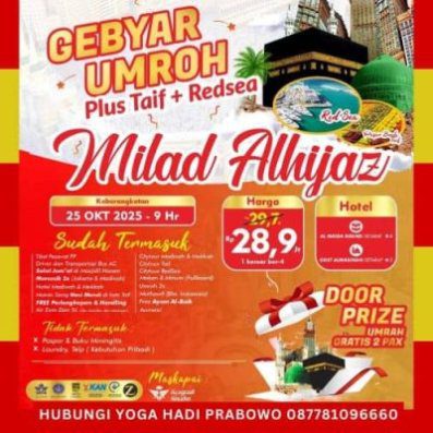 Promo Akbar Umroh Plus Thaif 09 Hari 2025 