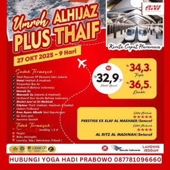 Paket Umroh Plus Thaif 2025 Program 09 Hari