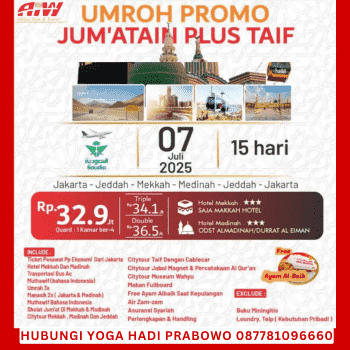 Paket Umroh Plus Thaif 2025 Promo 15 Hari Jumatain