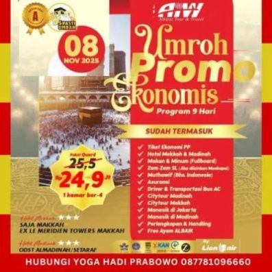 Paket Umroh November 2025 Promo Mulai 24,9 Jutaan All