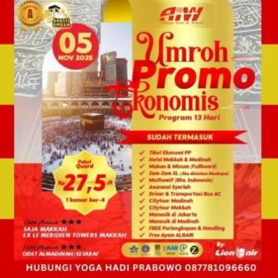 Paket Umroh November 2025 Promo Mulai 24,9 Jutaan All