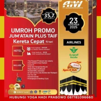 Paket Umroh November 2025 Promo 15 Hari