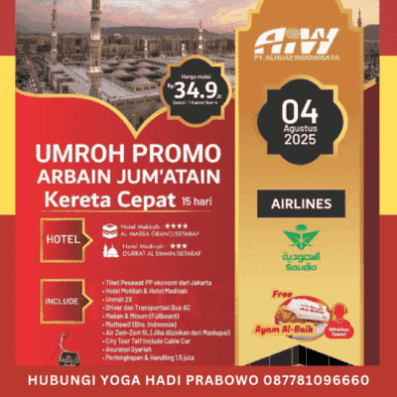 Promo Paket Umroh 15 Hari Arbain KC 2025