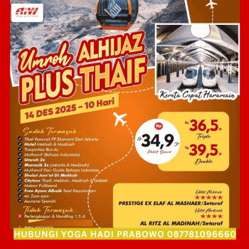 Paket Umroh Desember 2025 Program Plus Thaif 10 Hari