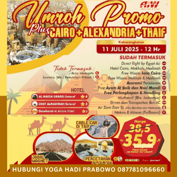Biaya Umroh 2025 Promo Plus Mesit & Thaif 12 Hari