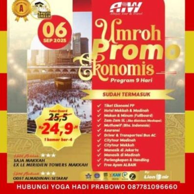 Biaya Umroh Murah 2025 Ekonomis 09 Hari