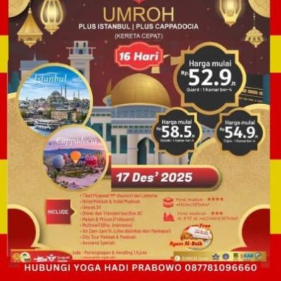 Paket Umroh Plus Turki Cappadocia 15 Hari 2025-1