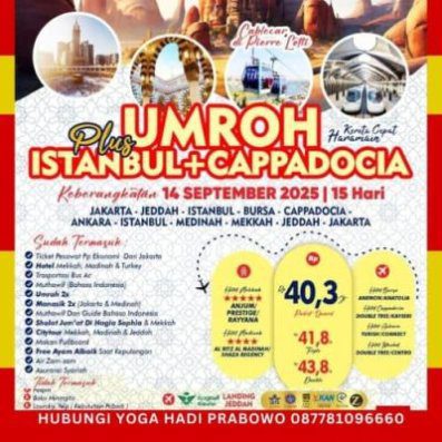 Paket Umroh Plus Turki Cappadocia 15 Hari 2025