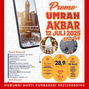 Promo Paket Umroh Plus Thaif 2025