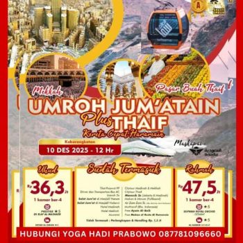 Paket Umroh Desember 2025 Plus Thaif 12 Hari