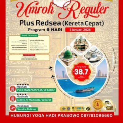Paket Umroh Januari 2026 Reguler 09 Hari * 5 (KC)