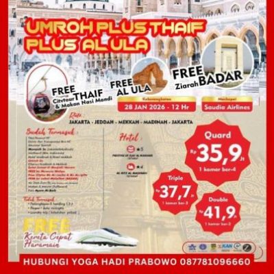 Paket Umroh Januari 2026 Plus Al Ula 12 Hari