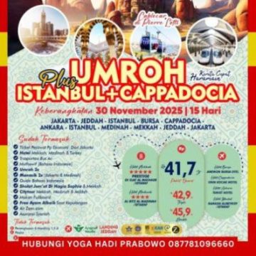 Paket Umroh Plus Turki Cappadocia 15 Hari 2025
