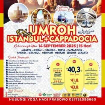 Paket Umroh Plus Turki Cappadocia 15 Hari 2025